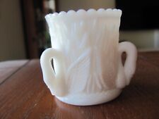 Vintage Westmoreland Swans In Rushes White Milk Glass Toothpick Holder picture