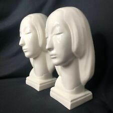 Vintage Art Deco Pair Ceramic Busts Blanc de Chine Frank Graham Holmes (?)  picture
