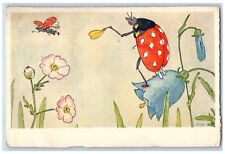 c1957 Lady Bug And Butterfly Flowers Boston Massachusetts MA Antique Postcard picture