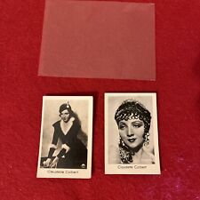 1930s Era Tobacco/Cigarette Foto Movie Film CLAUDETTE COLBERT German Card Lot(2) picture