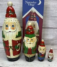 Nutcracker Village Old World Nativity Christmas Russian Nesting Dolls 4 Pieces picture
