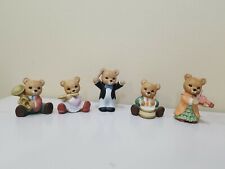 Set of 5 Homco Home Interiors Musical Instrument Band Bears Figurines #1422 picture