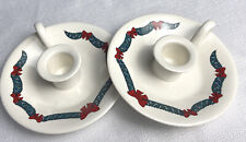 Set Of 2 Vtg Taper Candle Holders Ceramic Japan Melvyn’s Ceramic Garland Bows picture