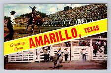 Amarillo TX-Texas, Scenic Banner Greetings, Antique Vintage Souvenir Postcard picture