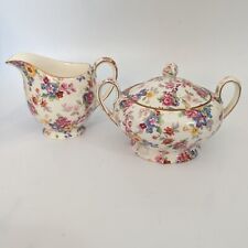 Royal Wilton Chintz Cotswold Sugar And Cream 1950s England As Is Vintage picture