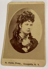 Vintage Cdv Sepia Photo Ornate Hair Beautiful Woman, Id’d  Annapolis picture
