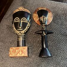 vintage African carved wood Mask Figure handcrafted ghana rare 15” picture