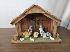 Vintage Nativity Scene Wooden STABLE CHRISTMAS DISPLAY MADE IN ITALY 12