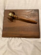 Vintage 1970's wooden gavel service award plaque business school judge attorney picture
