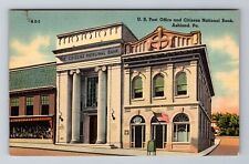 Ashland PA-Pennsylvania, U.S Post Office & Citizens Natl Bank, Vintage Postcard picture