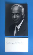 Subrahmanyan Chandrasekhar (Nobel Prize Physics 1983)  Autograph RARE FULL NAME picture