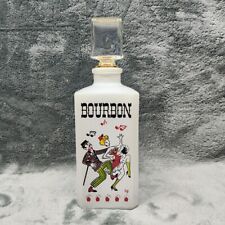 Vintage 4/5 Quart Frosted Glass Bourbon Liquor Decanter with Stopper picture