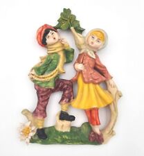 Vintage Fontanini Wall Decor Hanging Courting Couple Figurine Italy B-30  picture