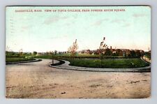 Somerville MA-Massachusetts, View Tufts College, Square, Vintage c1911 Postcard picture