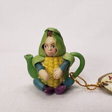 KHIEN Ceramics Miniature Corn on the Cob Fairy Teapot Hand Made Collectible VTG picture