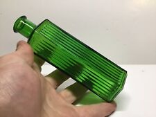 6 Sided Antique Emerald Green 6 Oz. Ridge Poison Bottle. picture