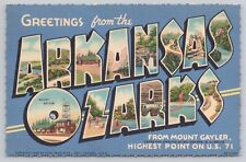Mount Gayler Arkansas, Large Letter Greetings RARE HTF, Ozarks, Vintage Postcard picture