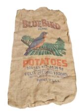 Bluebird Burlap Vintage Potato Sack Advertising Made In USA Wisconsin  picture