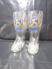 A pair of Lowenbrau Boot Glass.   Vintage brewmania / Man cave item. Great fun picture