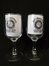 2 Vintage LOCAL 1898 30th Anniversary Glasses Brotherhood Electrical Workers picture