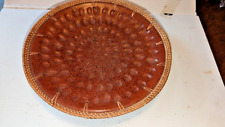 POTTERY PLATE WITH WOVEN BASKETWEAVE EDGE  INDONESIAN  10