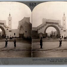 c1890s Tunis Tunisia Babel Hathera Ancient Gate Walls Stereoview Photo Camel V38 picture