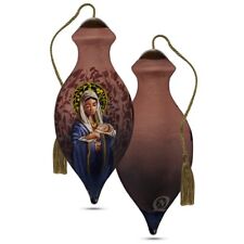 Neqwa Ne'Qwa Art Madonna & Child Handpainted Glass Xmas Ornament New 7221104 picture