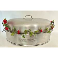 Vintage Savory Brand Roasting Pan with Handles - 3 piece Country Retro Atomic picture