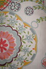 VERVAIN Ceylon Parfait Floral Hand Printed Silk India Aqua Pink Remnants New picture