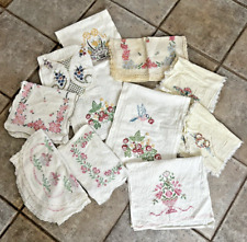 Vintage Hand Embroidered Table Buffet Runners Dresser Scarves Assorted Lot 11 picture