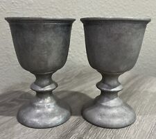 2 Vintage Wilton Armetale RWP Pewter Plough Tavern 5-1/8” Wine/Water Goblets picture