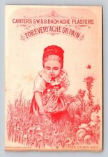 1870s Carters S W & B Back Ache Plasters Girl Wild Flowers P29 picture