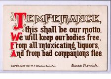 Temperance Prohibition Postcard - Motto Poem by Susan Rennick picture