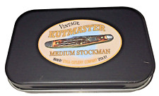 Vintage Kutmaster Utica NY USA 3-Blade Medium Stockman  Jigged Delrin Handles picture