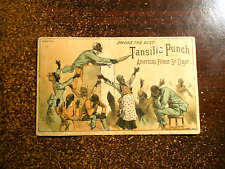TANSILLS PUNCH AMERICA'S FINEST 5C CIGAR TRADE CARD BLACKS IN REVIVAL LITHOGRAPH picture