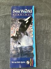 Vintage 1989 Sea World Park Map Brochure Shamu & Baby Shamu picture
