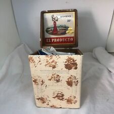 Vintage Hand Painted Wooden Cigar Box Includes Recipes with Handle picture