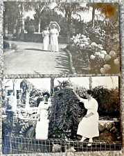 Two Real Photo Postcards of Two Women Mission Cliff Gardens San Diego California picture