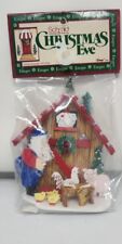 Vintage Emgee Santa In Overalls on the Farm With Animals Ornament 1984 NOS  picture