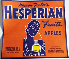 Hesperian Fruits Apples Americana Vintage 1930s Fruit Crate Label picture