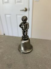 Antique Metal Hand Bell Bruxelles. Manneken Boy Figure picture