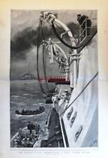 The Recent Naval Manoeuvres, a Shot under Water' : Antique 1892 Print E12/J picture