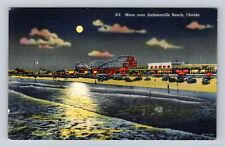 Jacksonville Beach FL-Florida, Amusement Park & Beach Vintage c1939 Postcard picture