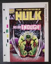 THE INCREDIBLE HULK 1992 MARVEL COMICS CHARACTER DESIGN AND PRINTERS PROOF RARE picture