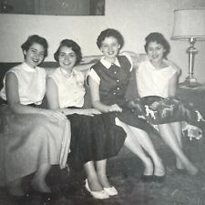 O4 Photograph Beautiful Women 1956 Embrace Couch Lovely Group  picture