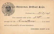PORTLAND OREGON-HONEYMAN DeHART~RIDE A MONARCH-KING OF BICYCLES~1897 POSTCARD picture