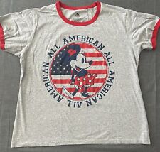 Disney Tshirt Women’s 2XL Grey Minnie Mouse All American picture