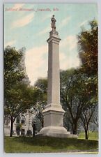 Soldiers Monument Janesville WI 1911 Postcard picture