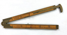Antique Stanley No 32 1/2 12 Inch Folding Boxwood Ruler with Caliper picture