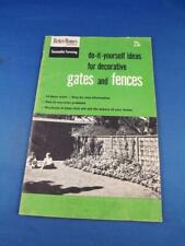 DO IT YOURSELF IDEAS DECORATIVE GATES FENCES BOOKLET 14 FENCE STYLES 1954 picture